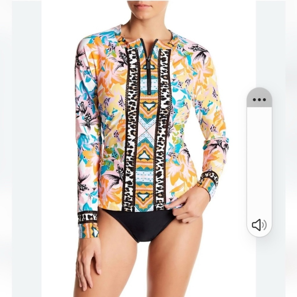 Nanette Lepore Copa Cabana Rashguard Top Size XS Only The Top